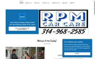 RPM Car Care of St. Louis website