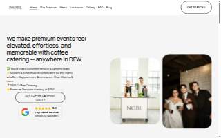 NOBL Coffee Catering website