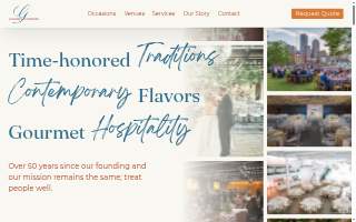 Gourmet Caterers website