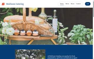 Heirloom Catering website