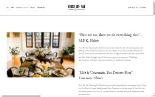 First We Eat Catering & Confections website