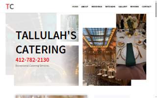 Tallulah's Catering website