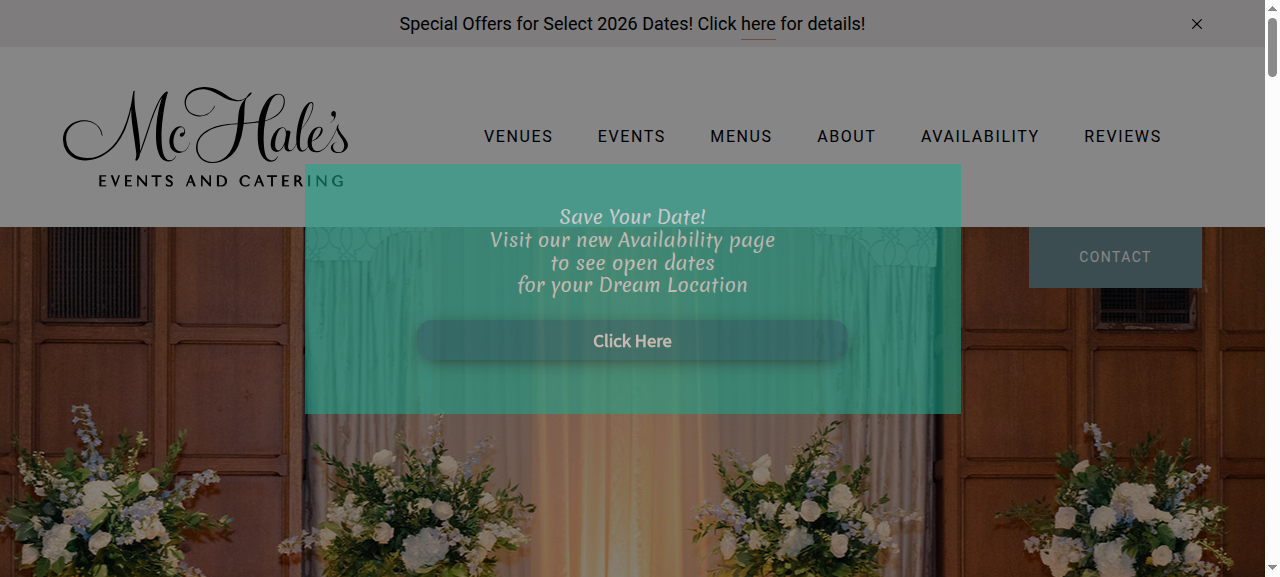 McHale's Events and Catering website