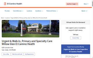 Urgent, Primary, and Specialty Care Willow Glen-El Camino Health website