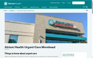 Atrium Health Urgent Care of Charlotte website
