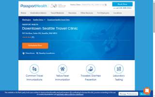 Passport Health Downtown Seattle Travel Clinic website
