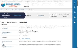 Denver Health School Based Health Centers website