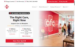 AFC Urgent Care Memphis website