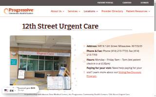 Progressive Community Health Centers - 12th Street Urgent Care website