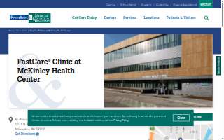 Froedtert FastCare Walk-In Clinic (McKinley Health Center) website