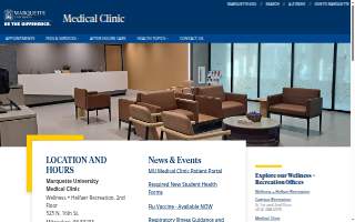 Marquette University Medical Clinic website