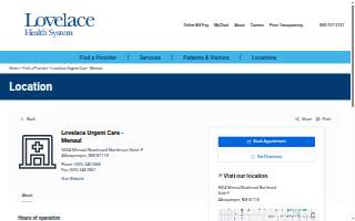 Lovelace Urgent Care - Menaul website