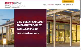 PRESNow 24/7 Urgent and Emergency Care - Paseo website