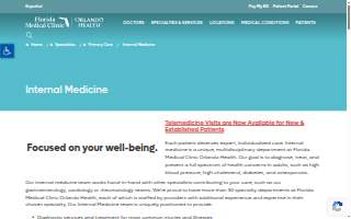Florida Medical Clinic Orlando Health - Primary Care of Tampa website