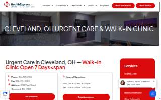 Health Express Urgent Care website