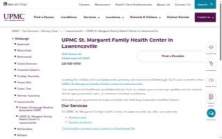 UPMC St. Margaret Lawrenceville Family Health Center website