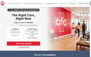 AFC Urgent Care Raleigh Midtown website