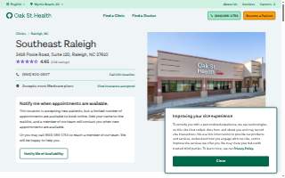 Oak Street Health Southeast Raleigh Primary Care Clinic website