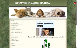 Desert Hills Animal Hospital website
