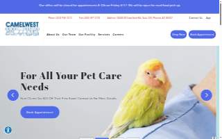 Camelwest Animal Hospital website