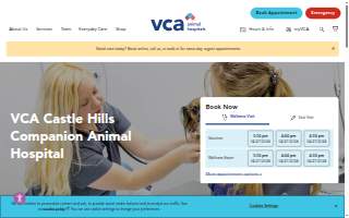 VCA Castle Hills Companion Animal Hospital website