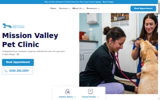 Mission Valley Pet Clinic website