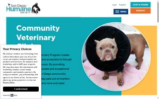 San Diego Humane Society Community Veterinary Program website
