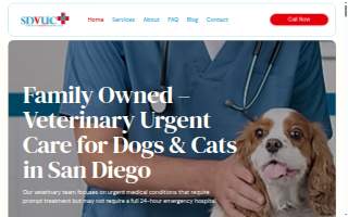 San Diego Veterinary Urgent Care website