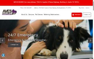 Austin Veterinary Emergency and Specialty website