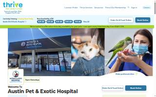 Austin Pet & Exotic Hospital website