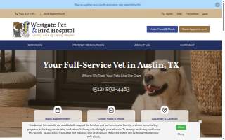 Westgate Pet & Bird Hospital website