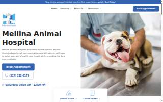 Mellina Animal Hospital website