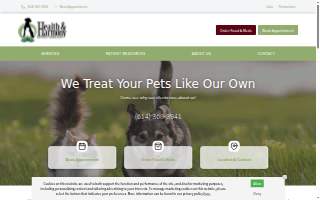 Health & Harmony Animal Hospital website