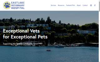 Eastlake Veterinary Hospital website