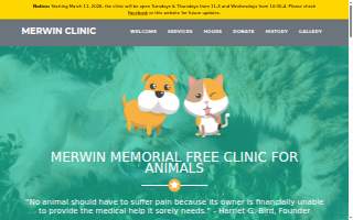 Merwin Memorial Free Clinic For Animals, Inc website