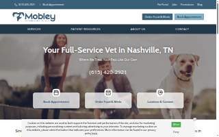 Mobley Veterinary Clinic website