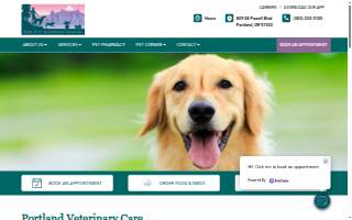 Rose City Veterinary Hospital website