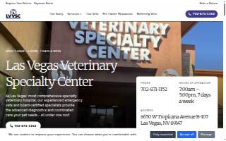 Las Vegas Veterinary Specialty Center website