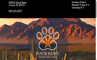 Four Paws Veterinary Clinic website