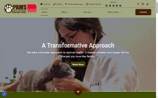 PAWS Veterinary Center website