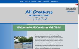 All Creatures Vet Clinic website