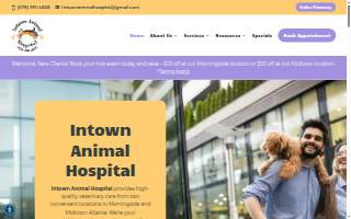 Intown Animal Hospital website