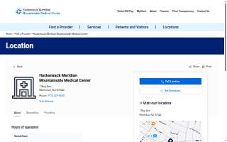 Hackensack Meridian Mountainside Medical Center website