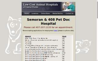 Semoran & 408 Pet Doc Hospital website