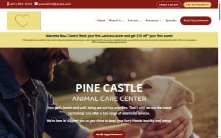 Pine Castle Animal Clinic website