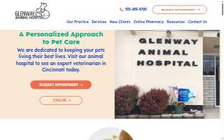 Glenway Animal Hospital website