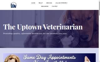 Uptown Veterinarian website