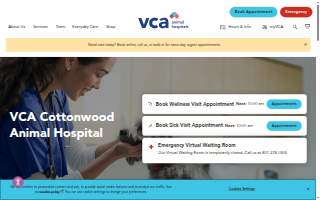 VCA Cottonwood Animal Hospital website