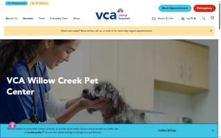 VCA Willow Creek Pet Center website