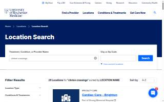 Clinton crossing Medical Center website
